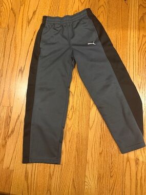 Puma Men’s Gray Joggers with Black Side Panels